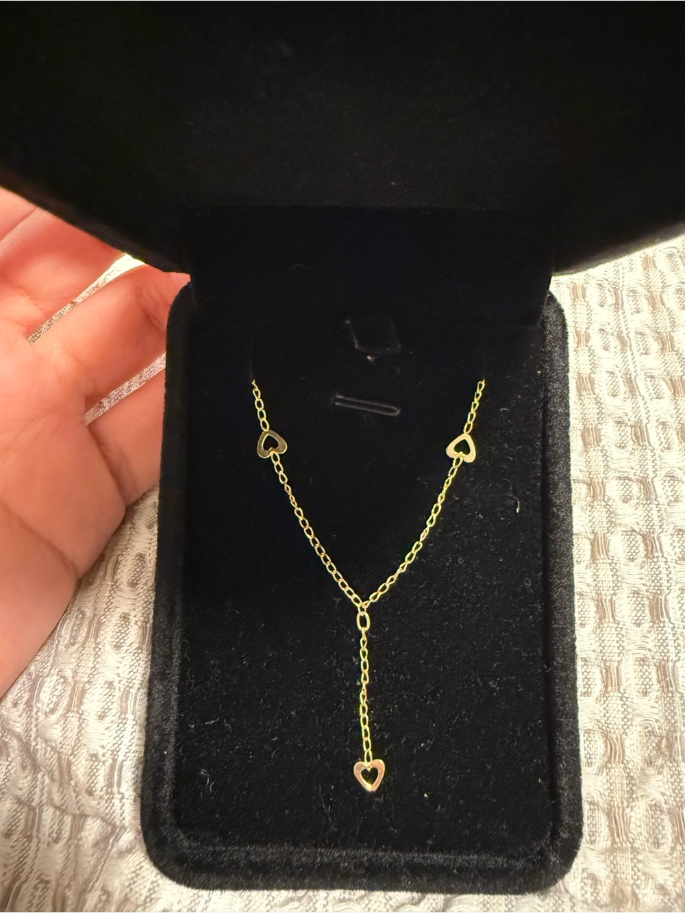 Delicate 14k Gold Heart Lariat Necklace - Women's Jewelry
